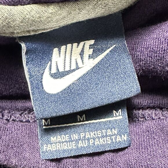 Nike Hoodie Women Medium Club Funnel Center Swoosh Purple Pullover - Picture 10 of 11